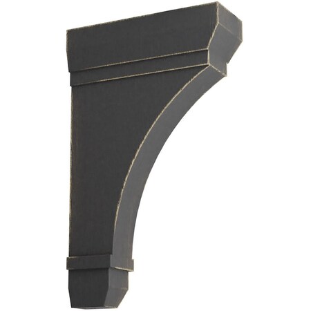 Ekena Millwork 2 1/4"W x 6"D x 10"H Stockport Wood Vintage Decor Bracket, Black BKTWD02X06X10STBL
